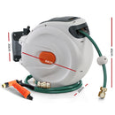 Retractable Hose Reel 20M Garden Water Brass Spray Gun Auto Rewind