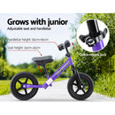 Kids Balance Bike Ride On Toys Puch Bicycle Wheels Toddler Baby 12" Bikes Purple