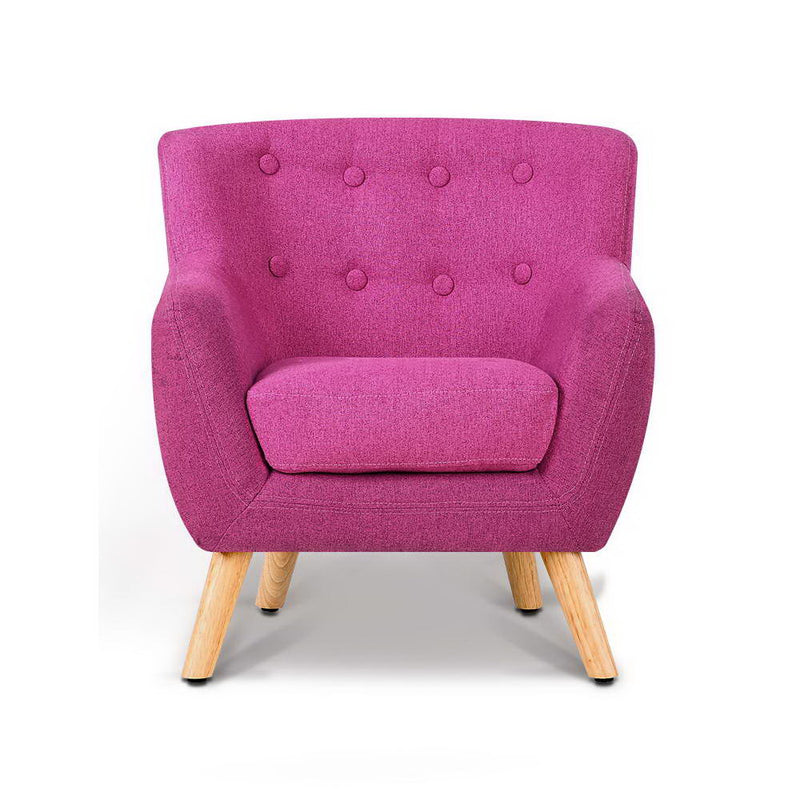 Keezi Kids Sofa Armchair Fabric Furniture Lorraine French Couch Children Pink