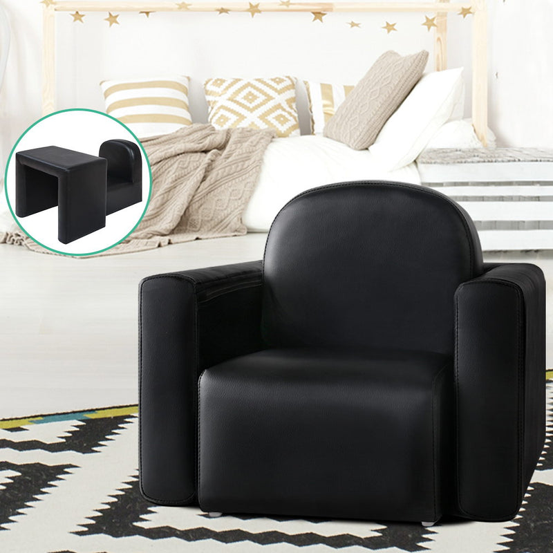 Keezi Kids Chair Sofa Recliner Children Table Desk Armchair Leather Couch Black