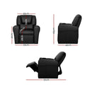 Luxury Kids Recliner Sofa Children Lounge Chair PU Couch Armchair Black