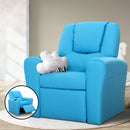 Luxury Kids Recliner Sofa Children Lounge Chair PU Couch Armchair Blue