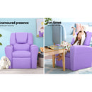 Luxury Kids Recliner Sofa Children Lounge Chair PU Couch Armchair Purple