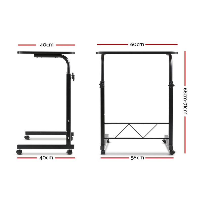 Portable Adjustable Wooden Latpop Stand - Black