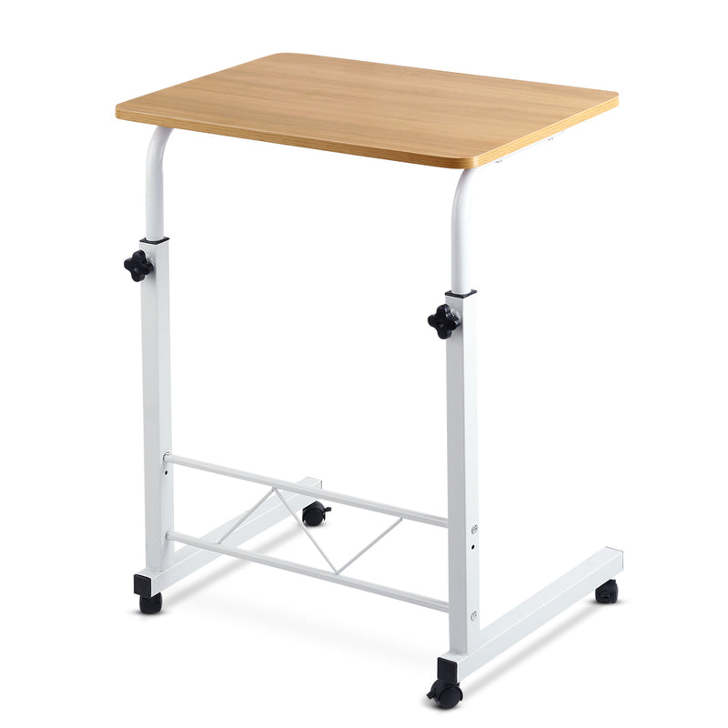 Mobile Twin Laptop Desk - Light Wood
