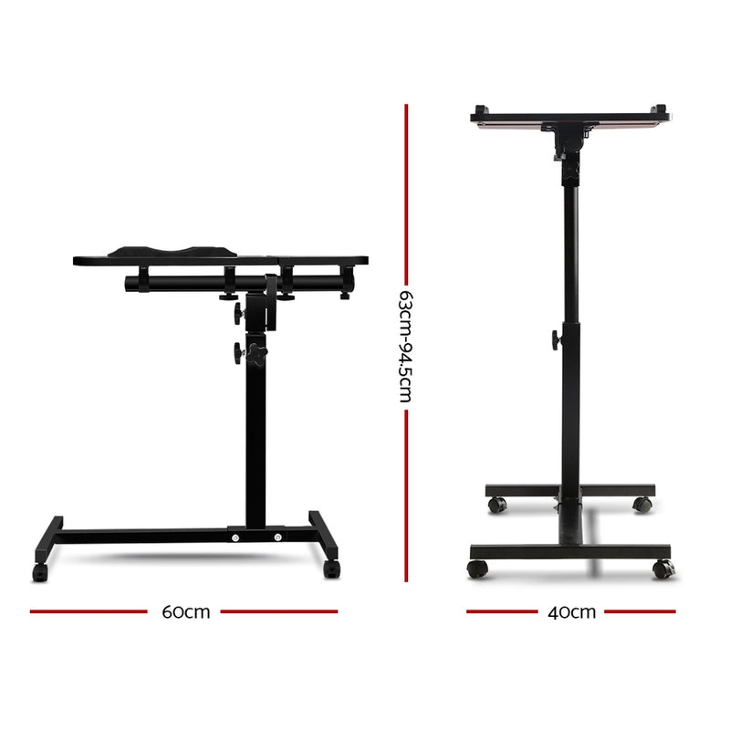 Adjustable Computer Stand with Cooler Fan - Black
