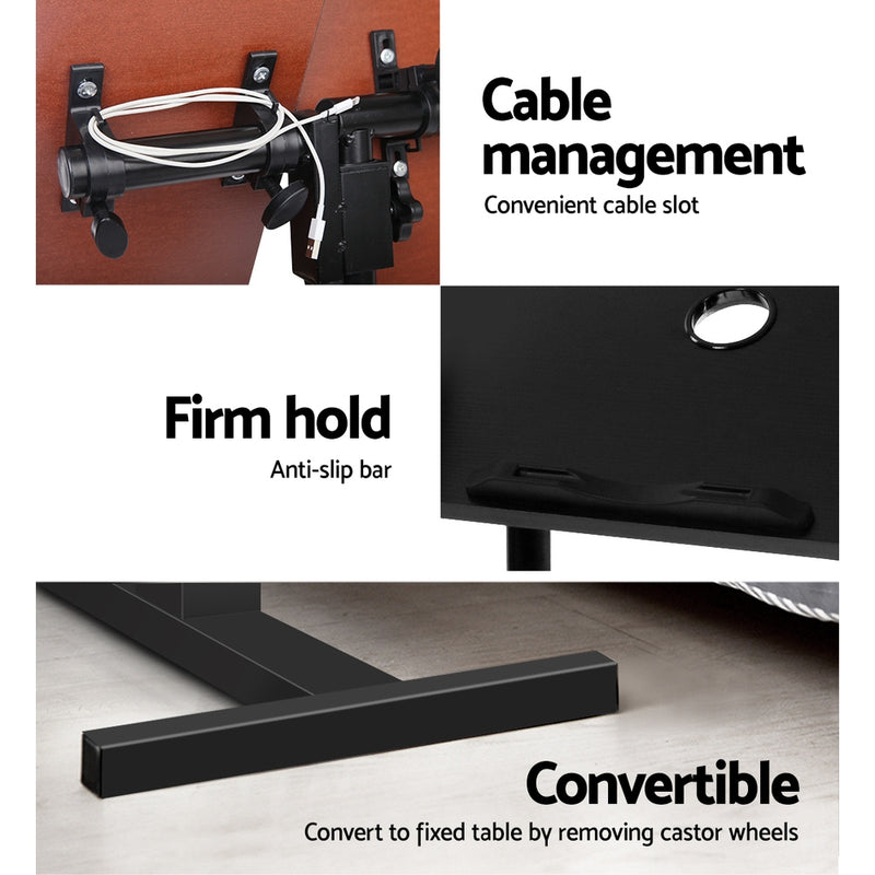 Adjustable Computer Stand with Cooler Fan - Black