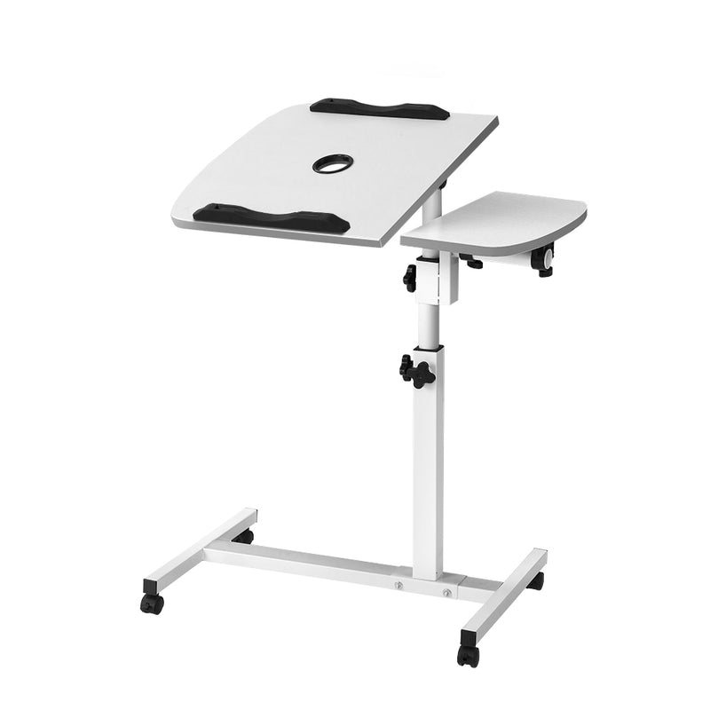 Adjustable Computer Stand with Cooler Fan - White