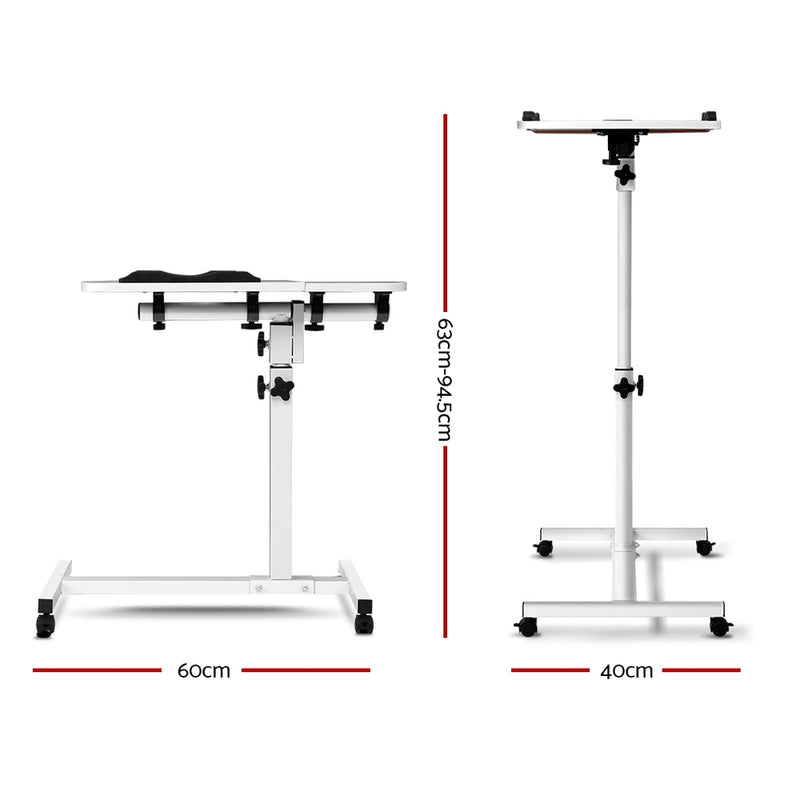 Adjustable Computer Stand with Cooler Fan - White