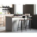 Set of 2  Vintage Bar Stools ALEX Retro Pine Wood Metal Frame