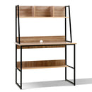 Office Computer Desk Study Table Workstation Bookshelf Storage Oak