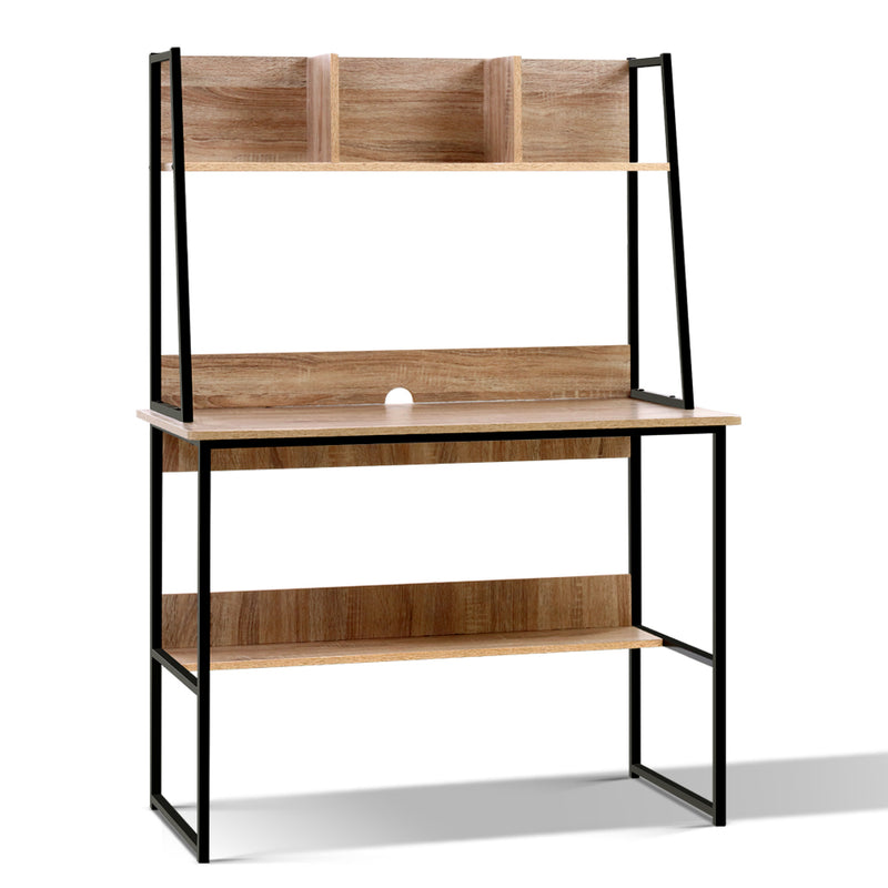 Office Computer Desk Study Table Workstation Bookshelf Storage Oak