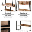 Office Computer Desk Study Table Workstation Bookshelf Storage Oak