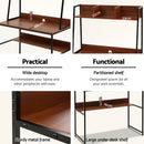 Office Computer Desk Study Table Workstation Bookshelf Storage Walnut