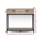 Hallway Console Table Hall Side Entry Display Desk Drawer Storage Oak
