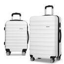 2 Piece Lightweight Hard Suit Case Luggage White