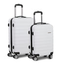 2 Piece Lightweight Hard Suit Case Luggage White