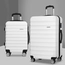 2 Piece Lightweight Hard Suit Case Luggage White