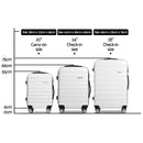 3 Piece Lightweight Hard Suit Case Luggage White