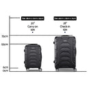 2PCS Carry On Luggage Sets Suitcase TSA Travel Hard Case Lightweight Black