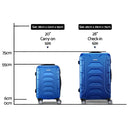 2PCS Carry On Luggage Sets Suitcase TSA Travel Hard Case Lightweight Blue
