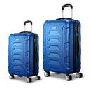 2PCS Carry On Luggage Sets Suitcase TSA Travel Hard Case Lightweight Blue