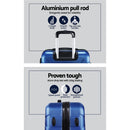 2PCS Carry On Luggage Sets Suitcase TSA Travel Hard Case Lightweight Blue