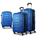 3PCS Carry On Luggage Sets Suitcase TSA Travel Hard Case Lightweight Blue