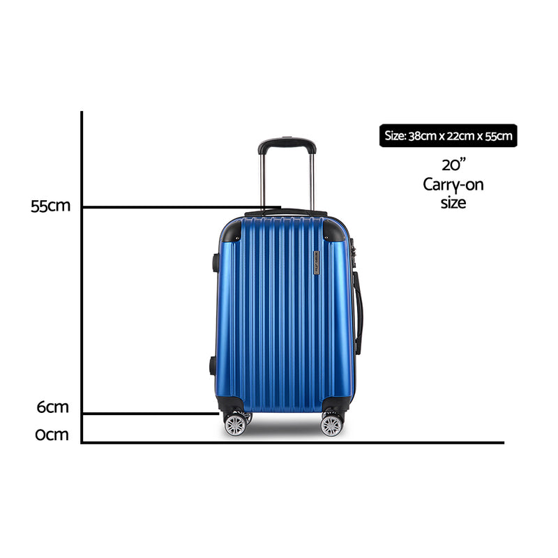 20inch Lightweight Hard Suit Case Luggage Blue
