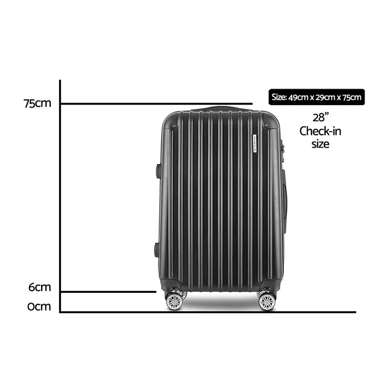 28inch Lightweight Hard Suit Case Luggage Black