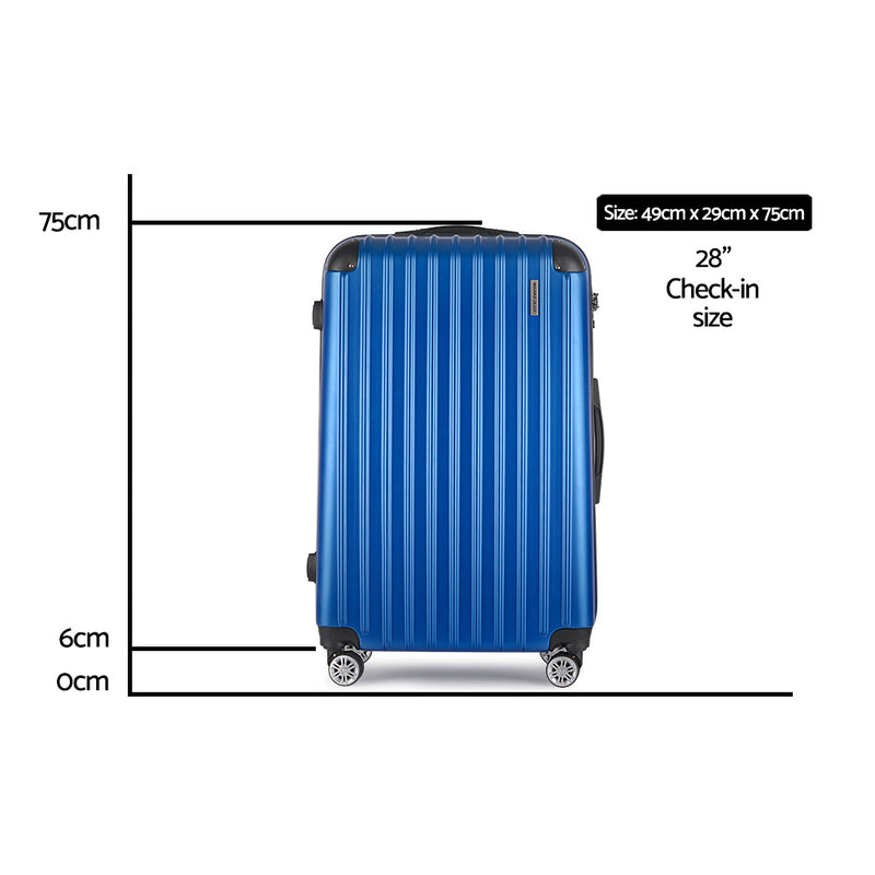28inch Lightweight Hard Suit Case Luggage Blue