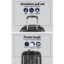 2 Piece Lightweight Hard Suit Case Luggage Black