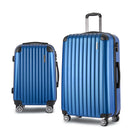 2 Piece Lightweight Hard Suit Case Luggage Blue