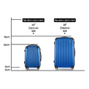 2 Piece Lightweight Hard Suit Case Luggage Blue
