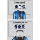 2 Piece Lightweight Hard Suit Case Luggage Blue