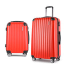2 Piece Lightweight Hard Suit Case Luggage Red