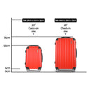 2 Piece Lightweight Hard Suit Case Luggage Red