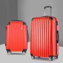 2 Piece Lightweight Hard Suit Case Luggage Red
