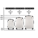 3 Piece Lightweight Hard Suit Case Luggage White