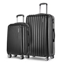 2PCS Carry On Luggage Sets Suitcase Travel Hard Case Lightweight Black