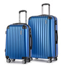 2PCS Carry On Luggage Sets Suitcase Travel Hard Case Lightweight Blue