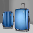 2PCS Carry On Luggage Sets Suitcase Travel Hard Case Lightweight Blue