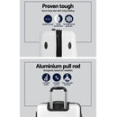 3 Piece Lightweight Hard Suit Case Luggage White