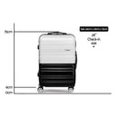 Lightweight Hard Suit Case Luggage Black & White