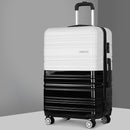 Lightweight Hard Suit Case Luggage Black & White