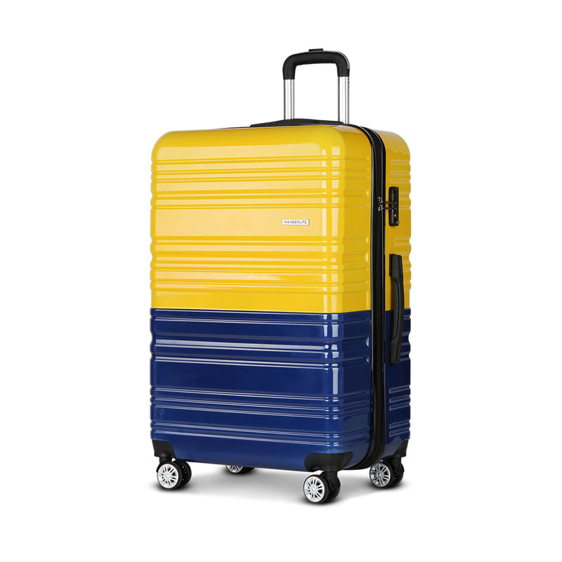 Lightweight Hard Suit Case Luggage Yellow & Purple