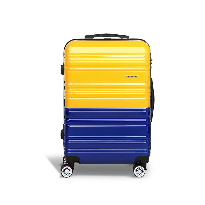 Lightweight Hard Suit Case Luggage Yellow & Purple