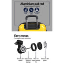 Lightweight Hard Suit Case Luggage Yellow & Purple