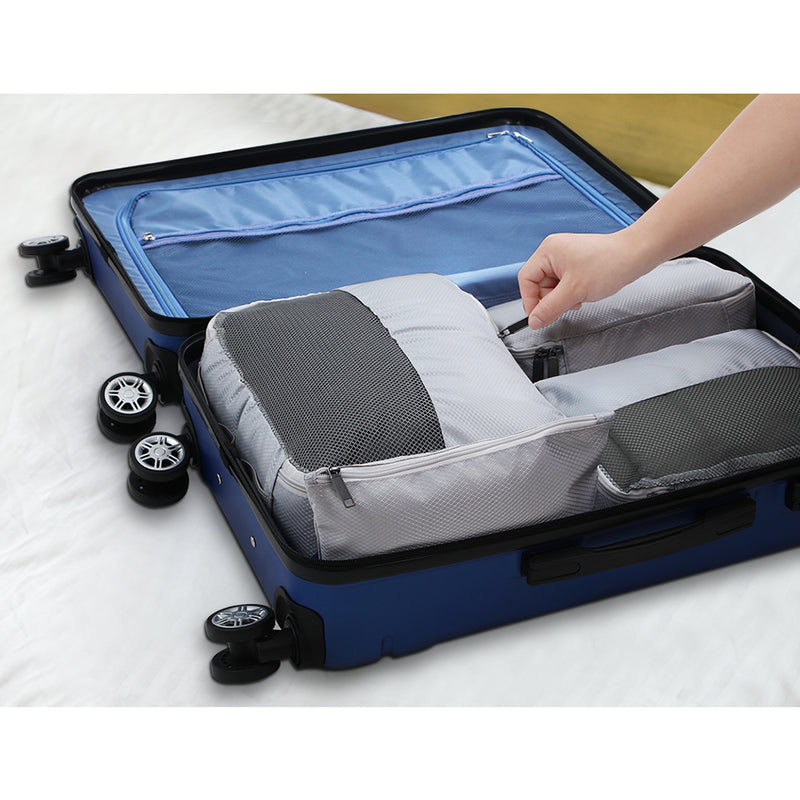 7PCS Grey Luggage Organiser Suitcase Sets Travel Packing Cubes Pouch Bag