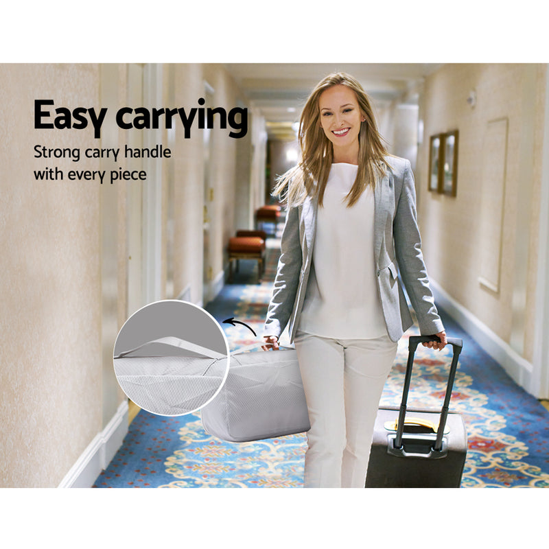 7PCS Grey Luggage Organiser Suitcase Sets Travel Packing Cubes Pouch Bag